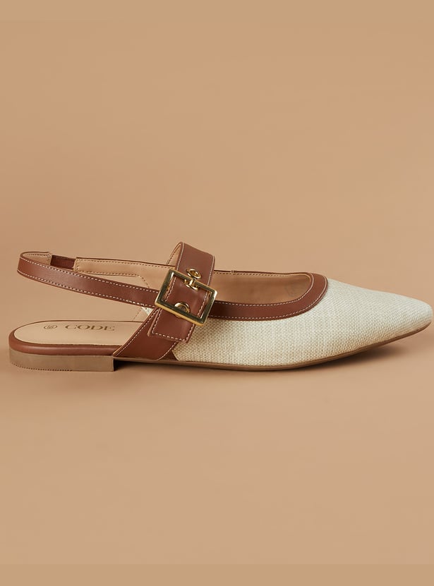 CODE Textured Sling Back Flats