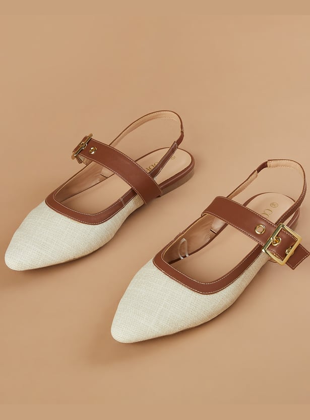 CODE Textured Sling Back Flats