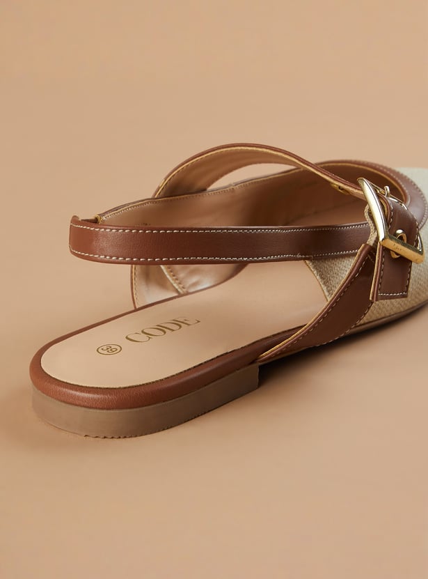 CODE Textured Sling Back Flats