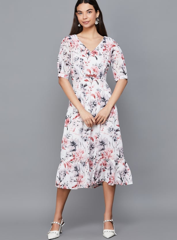 LATIN QUARTERS Floral Print Midi Dress