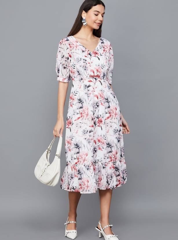 LATIN QUARTERS Floral Print Midi Dress
