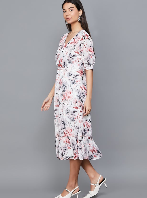 LATIN QUARTERS Floral Print Midi Dress