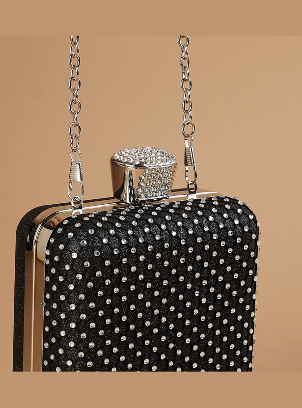 CODE Embellished Box Clutch