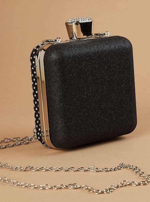 CODE Embellished Box Clutch