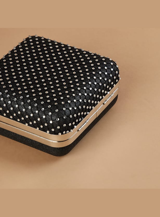 CODE Embellished Box Clutch