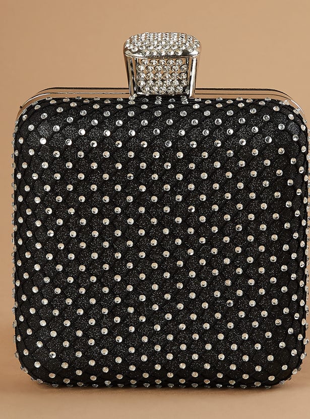 CODE Embellished Box Clutch