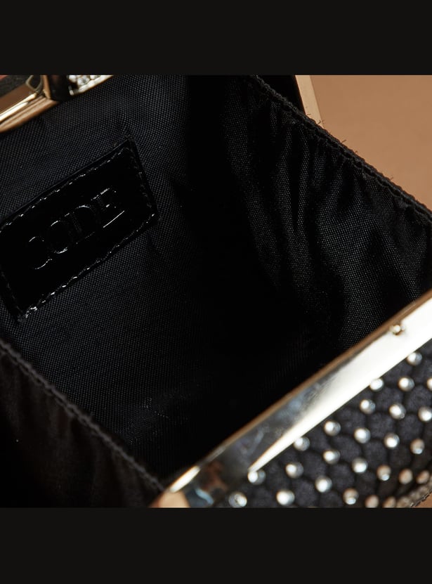 CODE Embellished Box Clutch