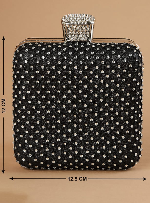 CODE Embellished Box Clutch