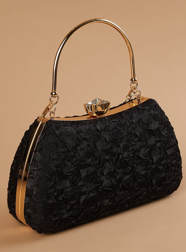 CODE Patterned Clutch with Chain Strap