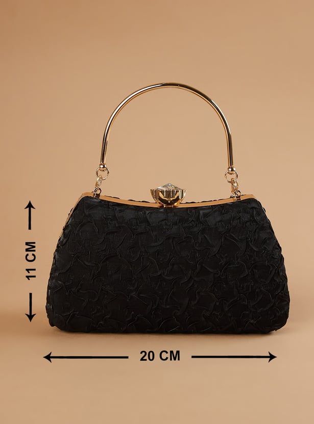 CODE Patterned Clutch with Chain Strap