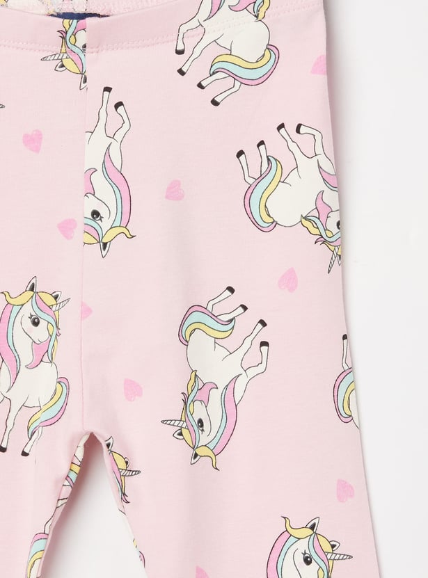 JUNIORS Girls Unicorn Print Leggings