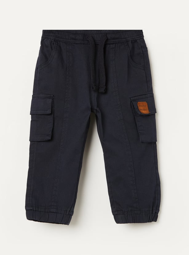 JUNIORS Boys Solid Cargo Joggers