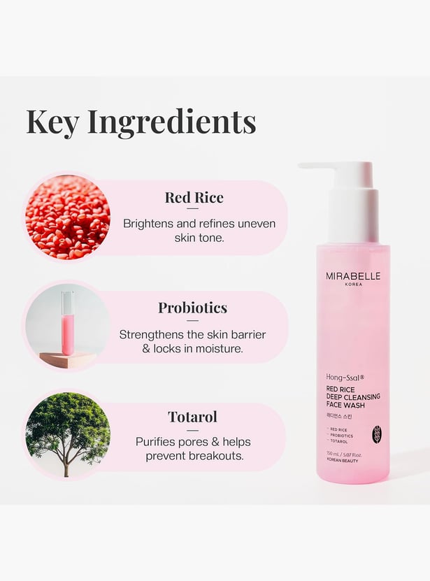 MIRABELLE Korea Red Rice Deep Cleansing Face Wash - 150ml