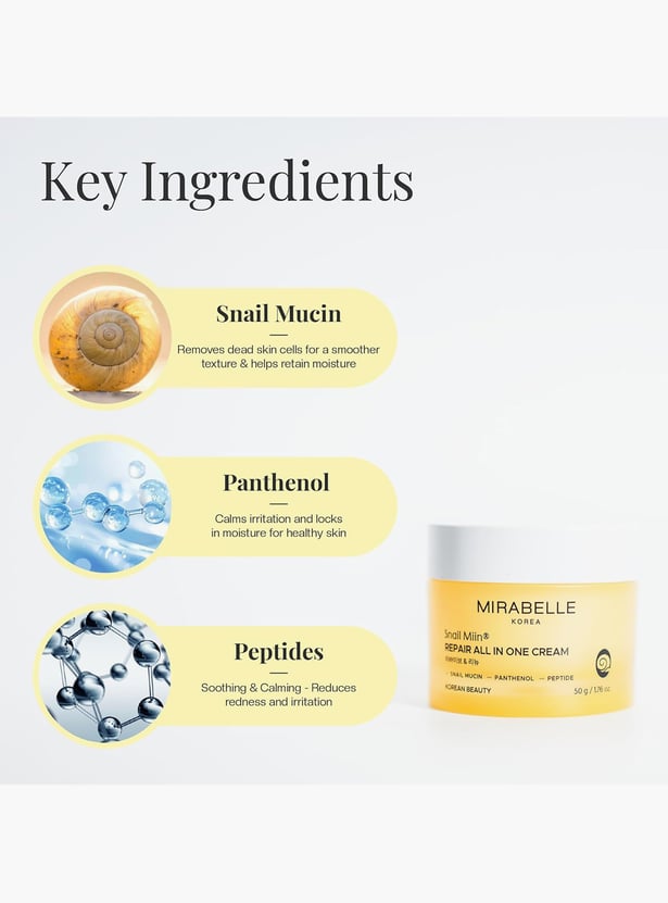 MIRABELLE Korea Snail Miin Repair All In One Cream - 50g