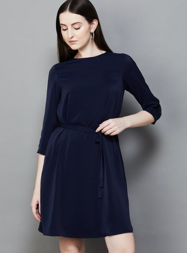 VAN HEUSEN Solid A-line Dress