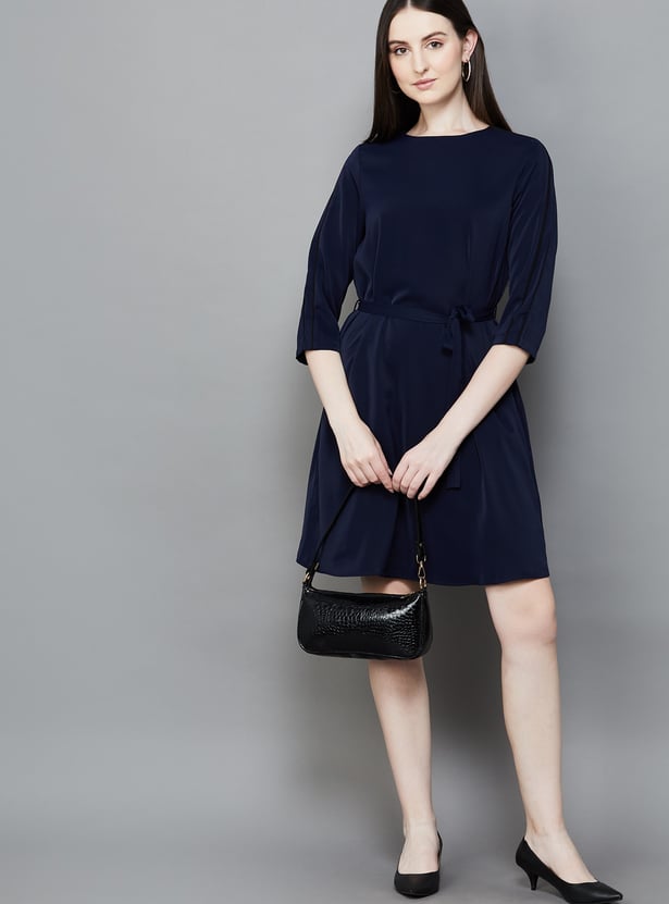 VAN HEUSEN Solid A-line Dress