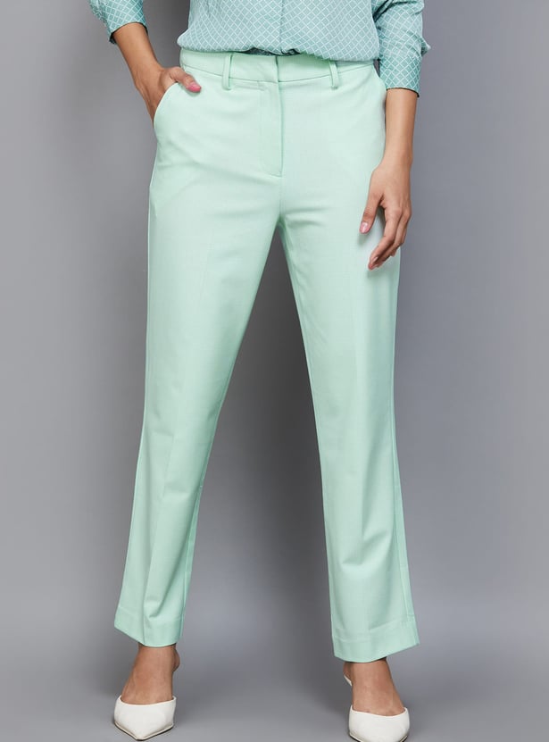 VAN HEUSEN Textured Regular Fit Trousers
