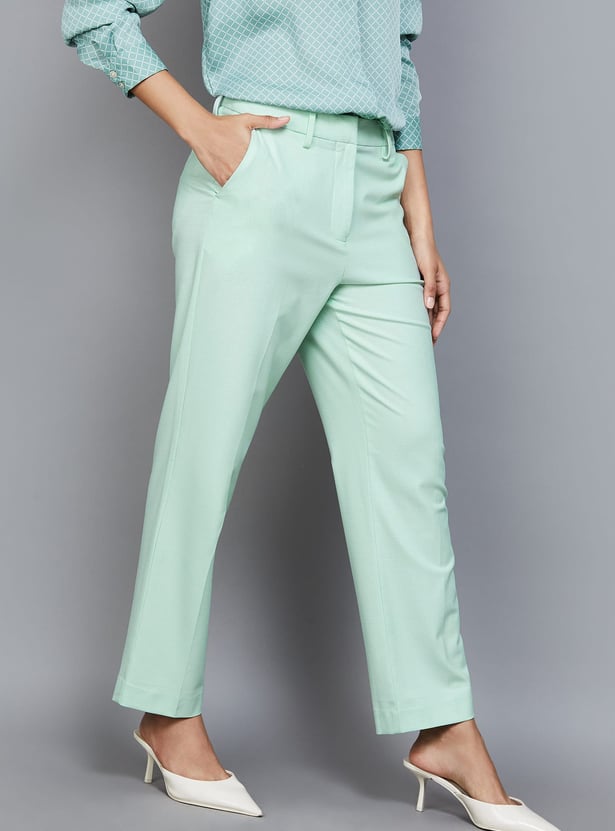 VAN HEUSEN Textured Regular Fit Trousers