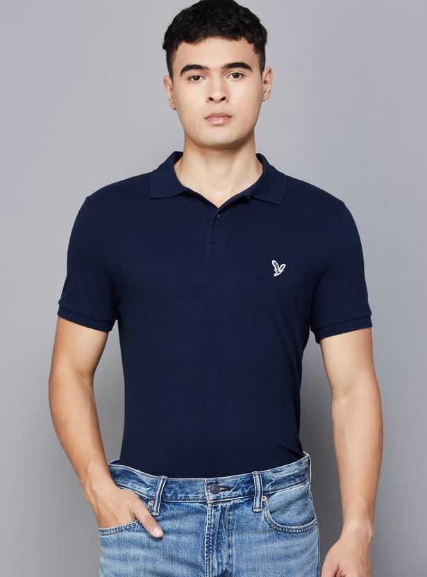 AMERICAN EAGLE Solid Polo T-shirt