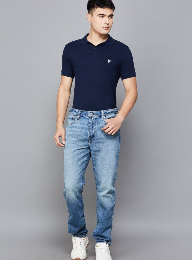 AMERICAN EAGLE Solid Polo T-shirt