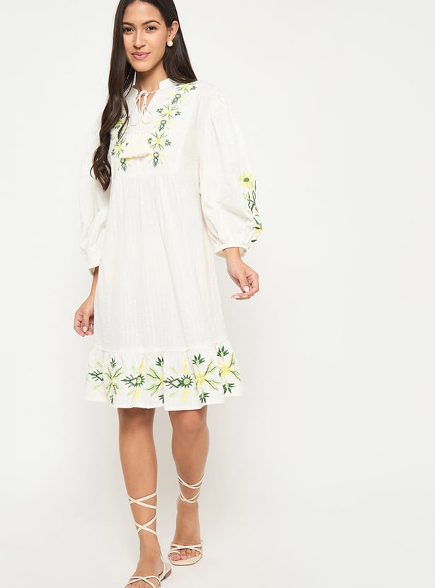 MADAME Floral Print A-line Dress