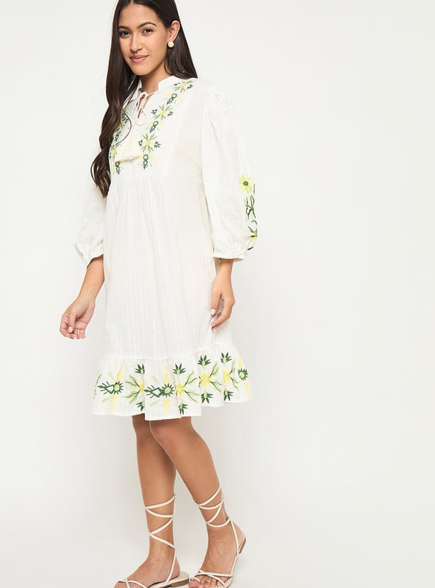 MADAME Floral Print A-line Dress
