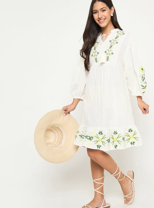 MADAME Floral Print A-line Dress