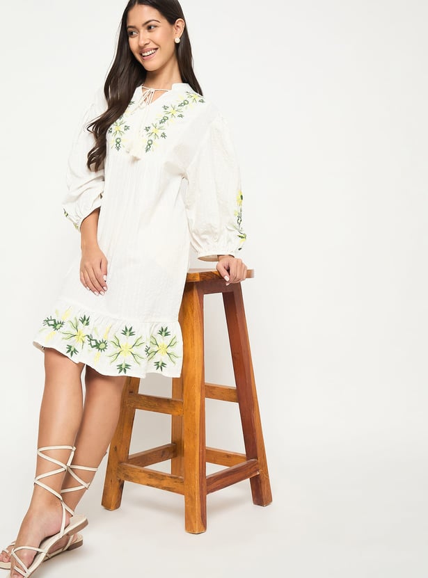 MADAME Floral Print A-line Dress
