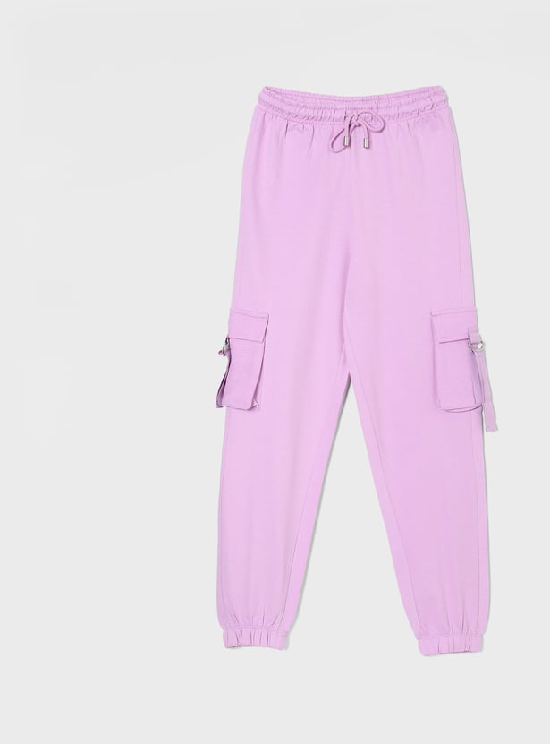 FAME FOREVER Girls Solid Cargo Joggers