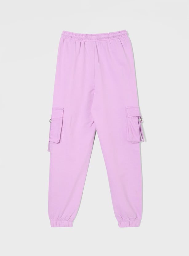 FAME FOREVER Girls Solid Cargo Joggers