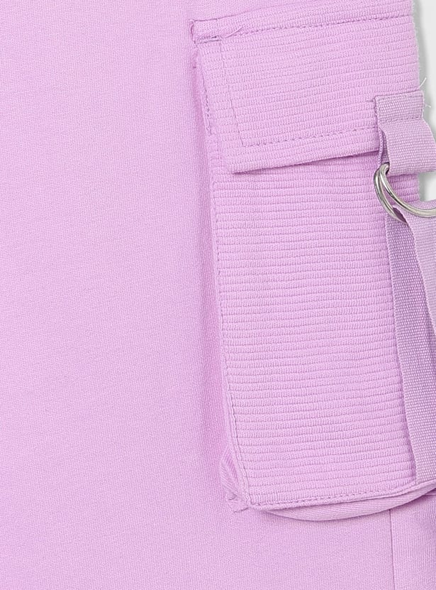 FAME FOREVER Girls Solid Cargo Joggers