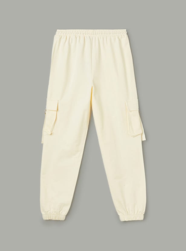 FAME FOREVER Girls Solid Cargo Joggers