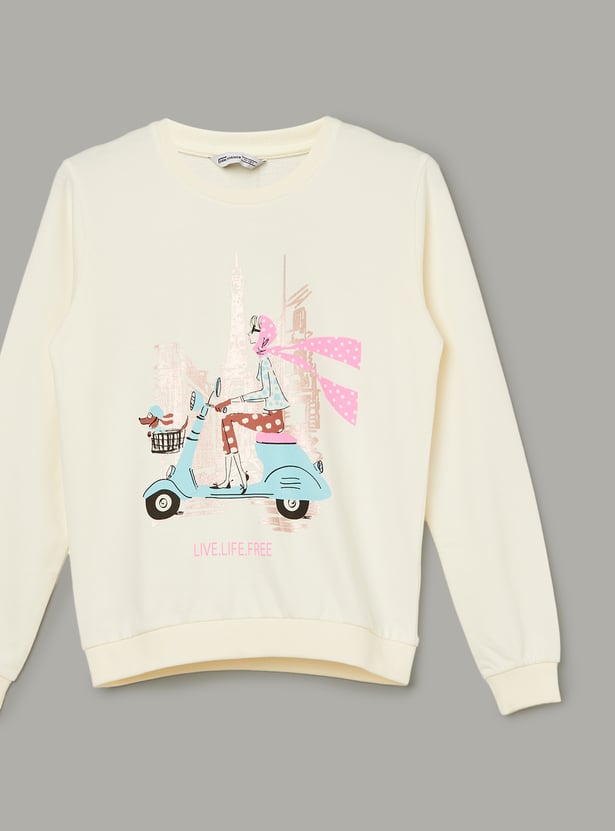 FAME FOREVER Girls Graphic Print Sweatshirt