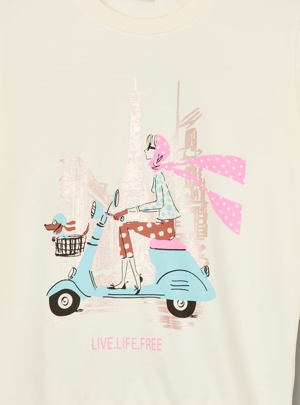 FAME FOREVER Girls Graphic Print Sweatshirt