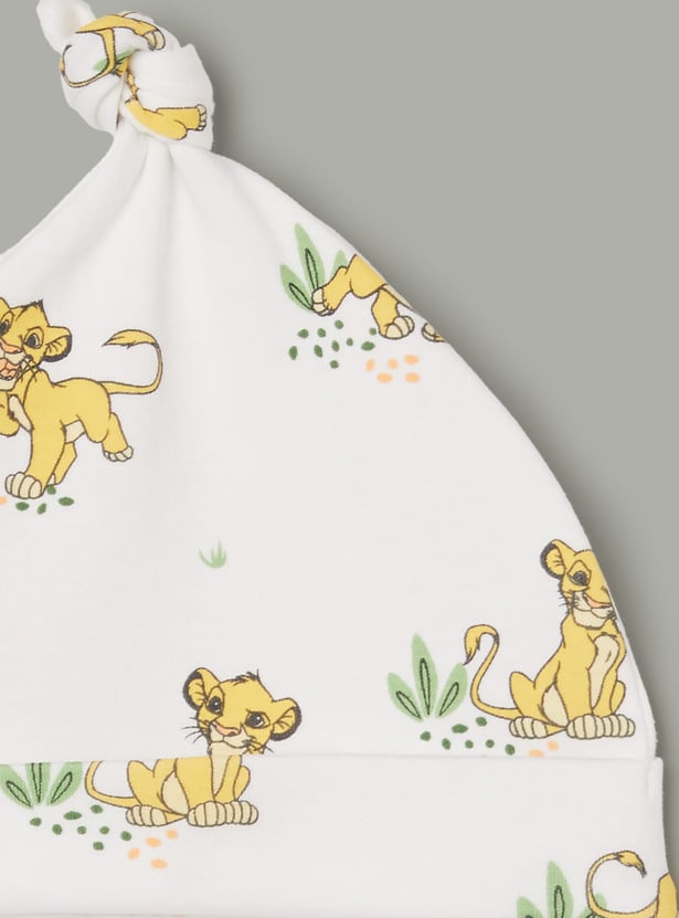 JUNIOR BABY Boys The Lion Ling Print Bodysuit with Pyjamas and Beanie