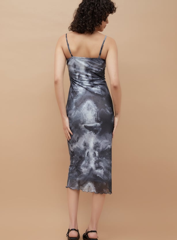 tie dye midi bodycon dress Strapless Printed Slit Midi Dress Tie-dye / Medium main image 0