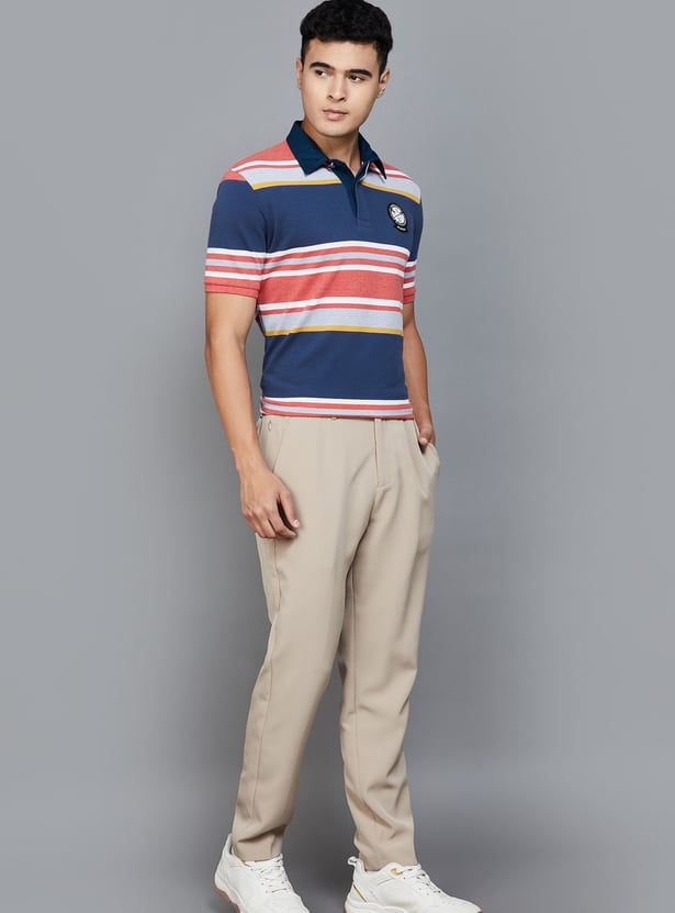 FAHRENHEIT Striped Polo T-shirt