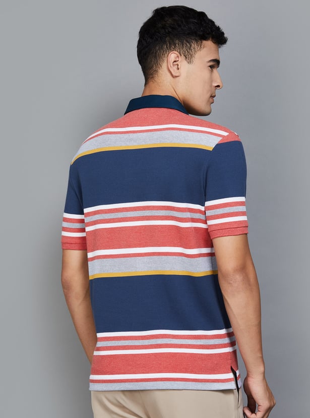 FAHRENHEIT Striped Polo T-shirt