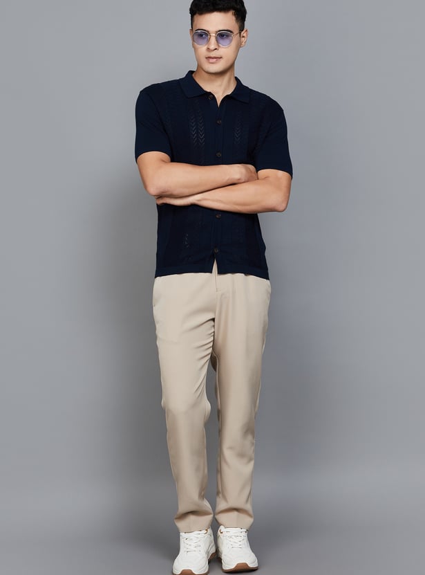 FAHRENHEIT Knit Panelled Shirt