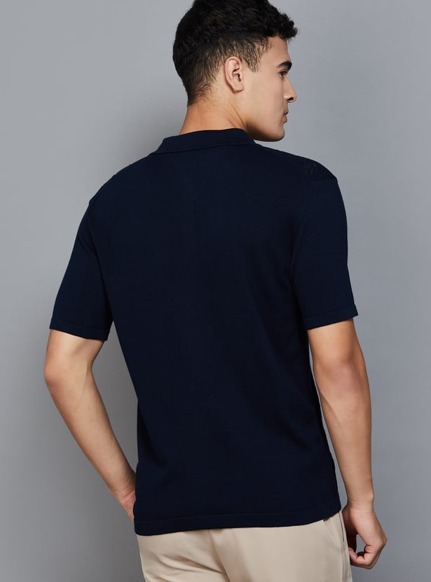 FAHRENHEIT Knit Panelled Shirt