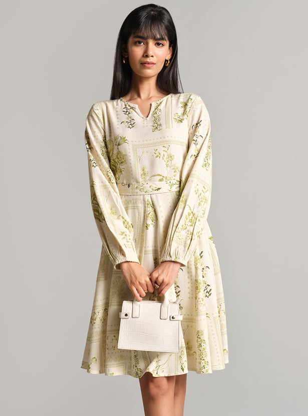 AND Floral Print A-line Dress