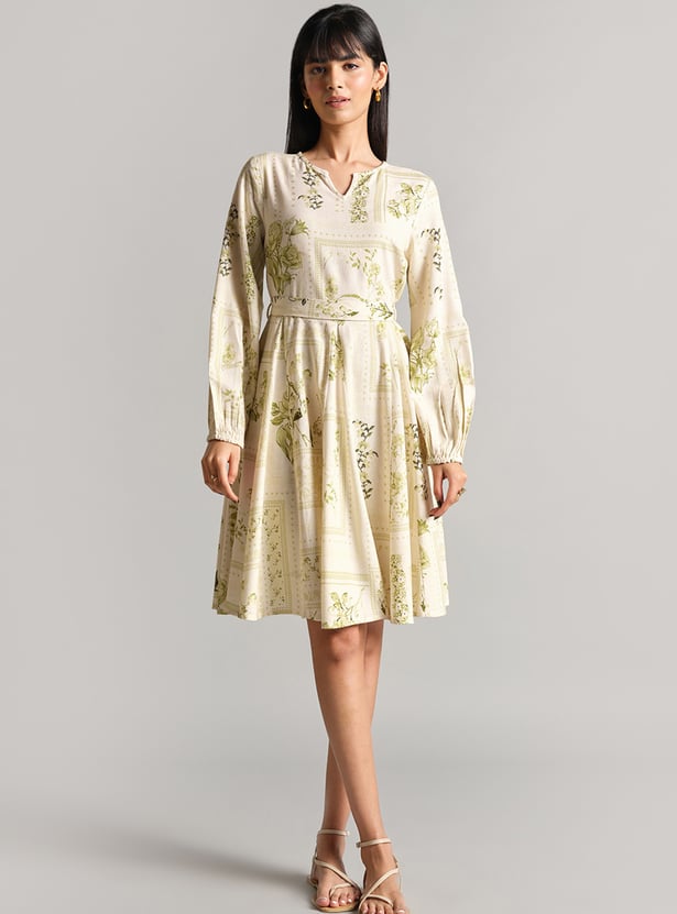 AND Floral Print A-line Dress