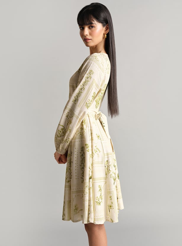AND Floral Print A-line Dress
