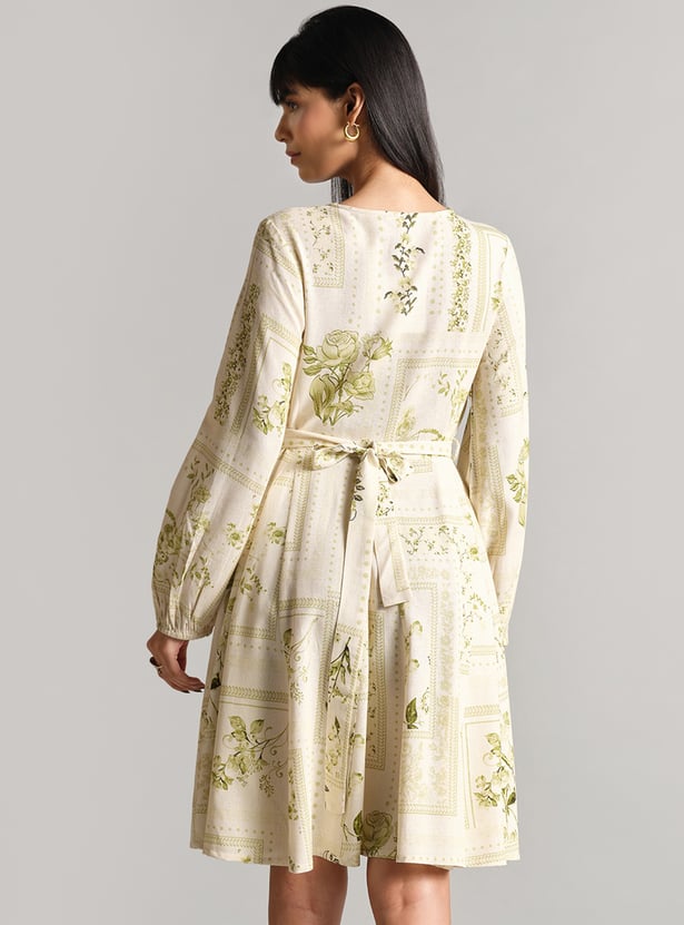 AND Floral Print A-line Dress