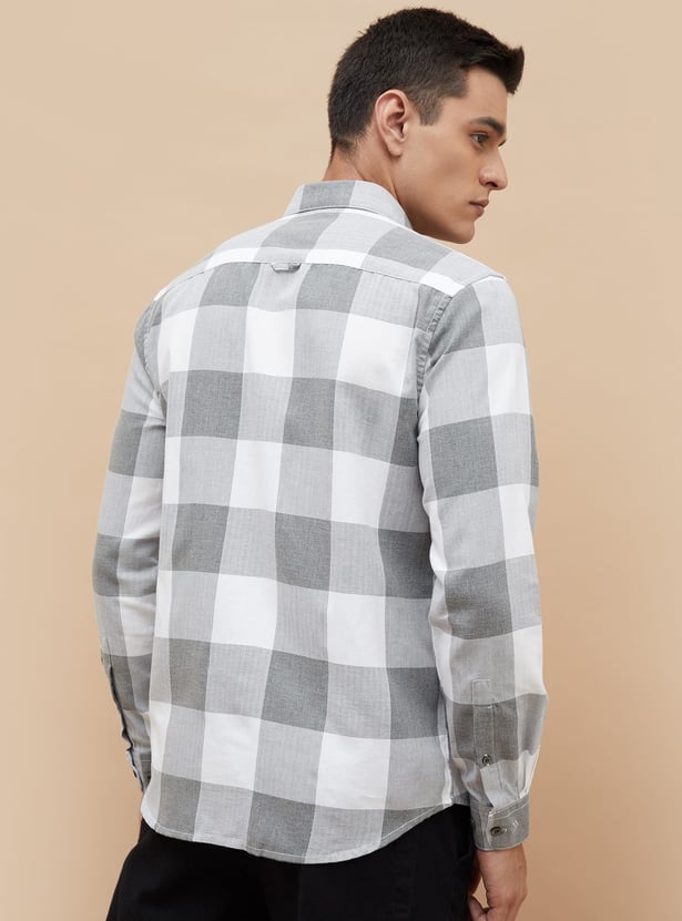 CODE Checked Regular Fit Smart Casual Shirt