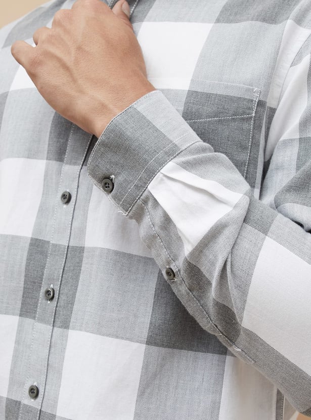 CODE Checked Regular Fit Smart Casual Shirt