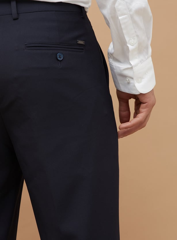 CODE Solid Super Slim Fit Formal Trousers