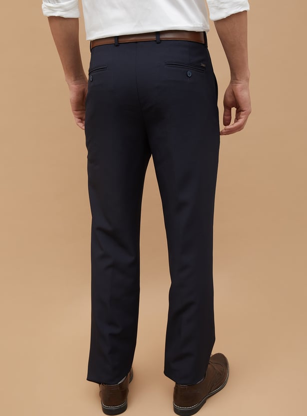 CODE Solid Super Slim Fit Formal Trousers