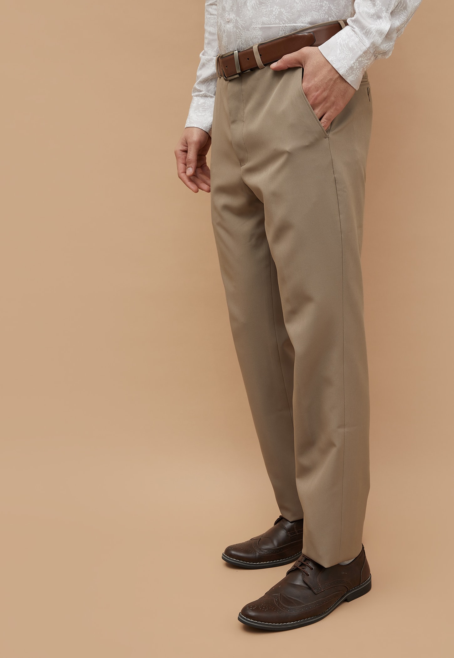 CODE Solid Super Slim Fit Formal Trousers