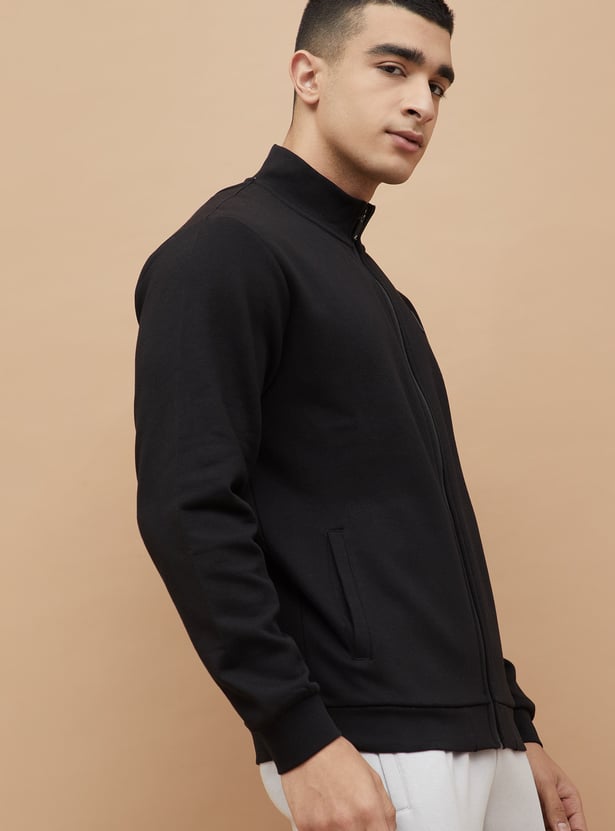 KAPPA Solid Mock Collar Sweatshirt